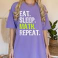 Eat Sleep Math Repeat Teacher Lover Women's Comfort Colors T-Shirt Violet Eat Sleep Math Repeat Teacher Lover Women's Comfort Colors T-Shirt Violet
