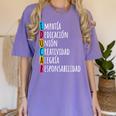 Educar Bilingual Spanish Teacher Women's Comfort Colors T-Shirt Violet Educar Bilingual Spanish Teacher Women's Comfort Colors T-Shirt Violet