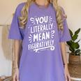 English Teacher Grammar Police Language Nerd You Literally Mean Figuratively V-Neck Modern Short Sleeve Small Women's Comfort Colors T-Shirt Violet English Teacher Grammar Police Language Nerd You Literally Mean Figuratively V-Neck Modern Short Sleeve Small Women's Comfort Colors T-Shirt Violet