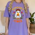 Espooky Vibes Spanish Mexican Halloween Ghost Teachers Women's Comfort Colors T-Shirt Violet Espooky Vibes Spanish Mexican Halloween Ghost Teachers Women's Comfort Colors T-Shirt Violet
