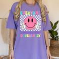 Everyone Communicates Differently Autism Awareness Teacher Women's Comfort Colors T-Shirt Violet Everyone Communicates Differently Autism Awareness Teacher Women's Comfort Colors T-Shirt Violet