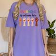 Everyone Is Welcome Here Idaho Teacher Women's Comfort Colors T-Shirt Violet