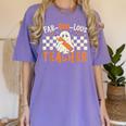 Fab Boo Lous Teacher Retro Ghost Spooky Halloween Costume Women's Comfort Colors T-Shirt Violet Fab Boo Lous Teacher Retro Ghost Spooky Halloween Costume Women's Comfort Colors T-Shirt Violet