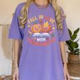 Fall In Love With Kindergarten Autumn Kindergarten Teacher Women's Comfort Colors T-Shirt Violet