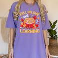Fall In Love With Learning Pumpkin Thanksgiving Teacher Fall Women's Comfort Colors T-Shirt Violet