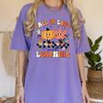 Fall In Love With Learning Teacher Retro Thanksgiving Women's Comfort Colors T-Shirt Violet Fall In Love With Learning Teacher Retro Thanksgiving Women's Comfort Colors T-Shirt Violet