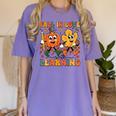 Fall In Love With Learning Thanksgiving Teacher Student Women's Comfort Colors T-Shirt Violet Fall In Love With Learning Thanksgiving Teacher Student Women's Comfort Colors T-Shirt Violet