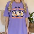 Are You Fall-O-Ween Directions Halloween Ghost Fall Teacher Women's Comfort Colors T-Shirt Violet