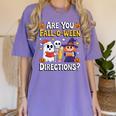 Are You Fall O Ween Directions Halloween Teacher Ghost Women's Comfort Colors T-Shirt Violet Are You Fall O Ween Directions Halloween Teacher Ghost Women's Comfort Colors T-Shirt Violet