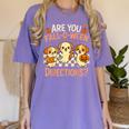 Are You Fall O Ween Directions Teacher Halloween Dog Ghost Women's Comfort Colors T-Shirt Violet Are You Fall O Ween Directions Teacher Halloween Dog Ghost Women's Comfort Colors T-Shirt Violet