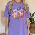 Fall Pumpkin Books Lover Halloween Teacher Teaching Staff Women's Comfort Colors T-Shirt Violet Fall Pumpkin Books Lover Halloween Teacher Teaching Staff Women's Comfort Colors T-Shirt Violet