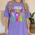Feliz Primer Dia De Clases Kids Girl Teacher Spanish School Women's Comfort Colors T-Shirt Violet