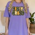 First 1St Grade Camo Camouflage Boy Teacher Back To School Women's Comfort Colors T-Shirt Violet