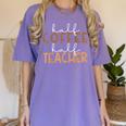 First Day Back To School Half Coffee Half Teacher Women Women's Comfort Colors T-Shirt Violet