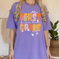 First Grade Dream Retro Team Fall Halloween Spooky Teachers Women's Comfort Colors T-Shirt Violet First Grade Dream Retro Team Fall Halloween Spooky Teachers Women's Comfort Colors T-Shirt Violet