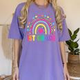First Grade Rainbow Girls Boys Teacher Team 1st Grade Squad Women's Comfort Colors T-Shirt Violet