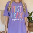 First Grade Squad 1st Grade Teacher Crew Back To School Team Women's Comfort Colors T-Shirt Violet First Grade Squad 1st Grade Teacher Crew Back To School Team Women's Comfort Colors T-Shirt Violet