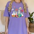Floral Beakers Chemistry Lab Teacher Women's Comfort Colors T-Shirt Violet