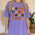 Folk Art Pumpkins Teacher Nurses Admin Witch Halloween Cute Women's Comfort Colors T-Shirt Violet Folk Art Pumpkins Teacher Nurses Admin Witch Halloween Cute Women's Comfort Colors T-Shirt Violet