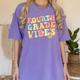 Fourth Grade Vibes Hello Team 4th Grade Teacher Kids Retro Women's Comfort Colors T-Shirt Violet