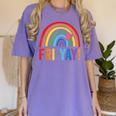 Fri-Yay Friyay Rainbow Colors Teacher Childrens Fun Designs Women's Comfort Colors T-Shirt Violet Fri-Yay Friyay Rainbow Colors Teacher Childrens Fun Designs Women's Comfort Colors T-Shirt Violet