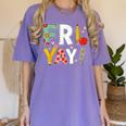 Fri Yay Teacher Happy Friday Friyay Weekend Back To School Women's Comfort Colors T-Shirt Violet