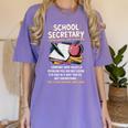 Front Office Teacher Admin Meaning School Secretary Women's Comfort Colors T-Shirt Violet Front Office Teacher Admin Meaning School Secretary Women's Comfort Colors T-Shirt Violet
