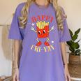 Fun Teacher Happy Fri Yay French Fries Friday Lovers Women's Comfort Colors T-Shirt Violet Fun Teacher Happy Fri Yay French Fries Friday Lovers Women's Comfort Colors T-Shirt Violet