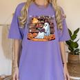 Ghost Book Reading Halloween Books Lover Teacher Women's Comfort Colors T-Shirt Violet Ghost Book Reading Halloween Books Lover Teacher Women's Comfort Colors T-Shirt Violet