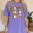 Ghost Christmas Reading Book Lover Library Christmas Teacher Women's Comfort Colors T-Shirt Violet Ghost Christmas Reading Book Lover Library Christmas Teacher Women's Comfort Colors T-Shirt Violet