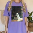 Ghost Library Halloween Book Reading Books Lover Teacher Women's Comfort Colors T-Shirt Violet Ghost Library Halloween Book Reading Books Lover Teacher Women's Comfort Colors T-Shirt Violet