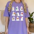 Ghost Reading Teacher Halloween Costume Librarian Book Lover Women's Comfort Colors T-Shirt Violet Ghost Reading Teacher Halloween Costume Librarian Book Lover Women's Comfort Colors T-Shirt Violet