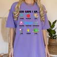 God Says Im Teacher Christian Back To School Religious Women's Comfort Colors T-Shirt Violet God Says Im Teacher Christian Back To School Religious Women's Comfort Colors T-Shirt Violet
