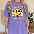 You All Gonna Learn Today Shirt Retro Groovy Teacher Life Women's Comfort Colors T-Shirt Violet