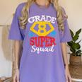 Grade 8 Super Squad Superhero Teacher Team Women's Comfort Colors T-Shirt Violet Grade 8 Super Squad Superhero Teacher Team Women's Comfort Colors T-Shirt Violet