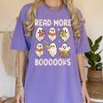 Groovy Halloween Ghost Read More Boooooks Librarian Teacher For Men Women Kids Women's Comfort Colors T-Shirt Violet