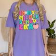 Groovy In My Middle School Era Back To School Teacher Women's Comfort Colors T-Shirt Violet Groovy In My Middle School Era Back To School Teacher Women's Comfort Colors T-Shirt Violet