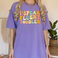 Groovy I Speak Fluent Toddler Daycare Provider Teacher Women's Comfort Colors T-Shirt Violet