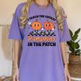 Groovy I Teach The Cutest Pumpkins In The Patch For Teacher Women's Comfort Colors T-Shirt Violet