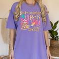Half Teacher Half Iced Coffee Back To School Women's Comfort Colors T-Shirt Violet Half Teacher Half Iced Coffee Back To School Women's Comfort Colors T-Shirt Violet