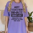Halloween Art Teacher Prisoner Costume Women's Comfort Colors T-Shirt Violet Halloween Art Teacher Prisoner Costume Women's Comfort Colors T-Shirt Violet