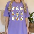 Halloween Ghost Music Teacher Playing Instruments Women's Comfort Colors T-Shirt Violet Halloween Ghost Music Teacher Playing Instruments Women's Comfort Colors T-Shirt Violet