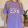 Halloween Ghost Teachers Teaching My Boos Costume Women Men Women's Comfort Colors T-Shirt Violet Halloween Ghost Teachers Teaching My Boos Costume Women Men Women's Comfort Colors T-Shirt Violet
