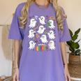 Halloween Math Teacher Ghost Math Teacher Spooky Halloween Women's Comfort Colors T-Shirt Violet Halloween Math Teacher Ghost Math Teacher Spooky Halloween Women's Comfort Colors T-Shirt Violet