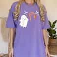 Halloween Music Note Ghost Teacher Fall Musical Instrument Women's Comfort Colors T-Shirt Violet Halloween Music Note Ghost Teacher Fall Musical Instrument Women's Comfort Colors T-Shirt Violet