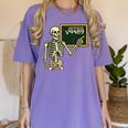 Halloween Skeleton 67 Meme Square Root 4489 Math Teacher Women's Comfort Colors T-Shirt Violet