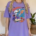 Halloween Skeleton Geography Teacher Pumpkin Bats Classroom Women's Comfort Colors T-Shirt Violet Halloween Skeleton Geography Teacher Pumpkin Bats Classroom Women's Comfort Colors T-Shirt Violet