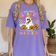 Halloween Teacher You Can't Scare Me I Teach Fourth Grade Women's Comfort Colors T-Shirt Violet