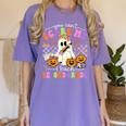 Halloween Teacher You Can't Scare Me I Teach Second Grade Women's Comfort Colors T-Shirt Violet