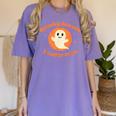 Halloween Teacher Crew Spooky Season Retro Ghost Women's Comfort Colors T-Shirt Violet